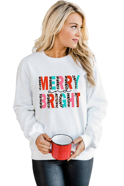 Sweat-shirt à imprimé léopard MERRY and BRIGHT