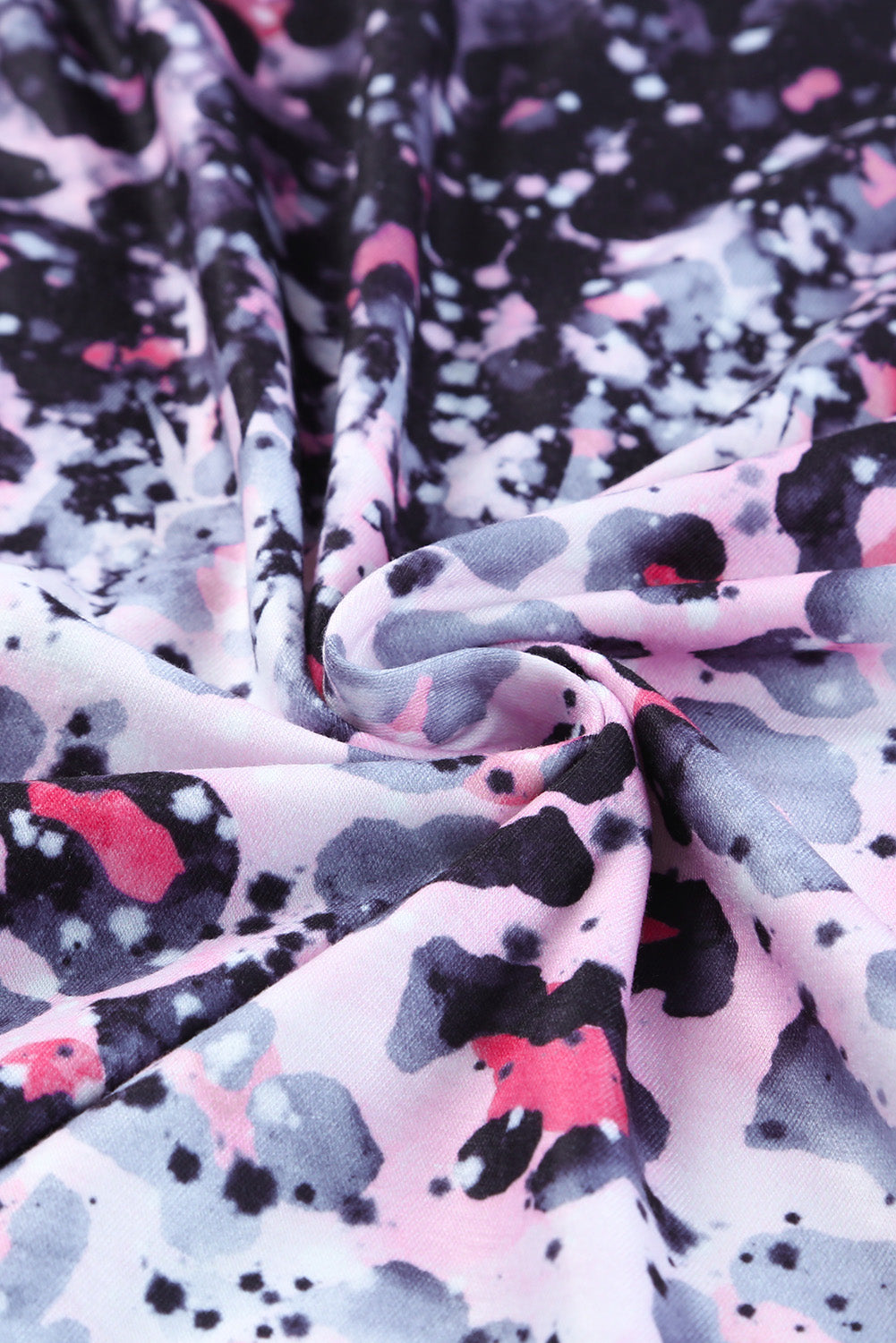 Blank Apparel - Pink Leopard Dyed Print Bleached Blank Tee