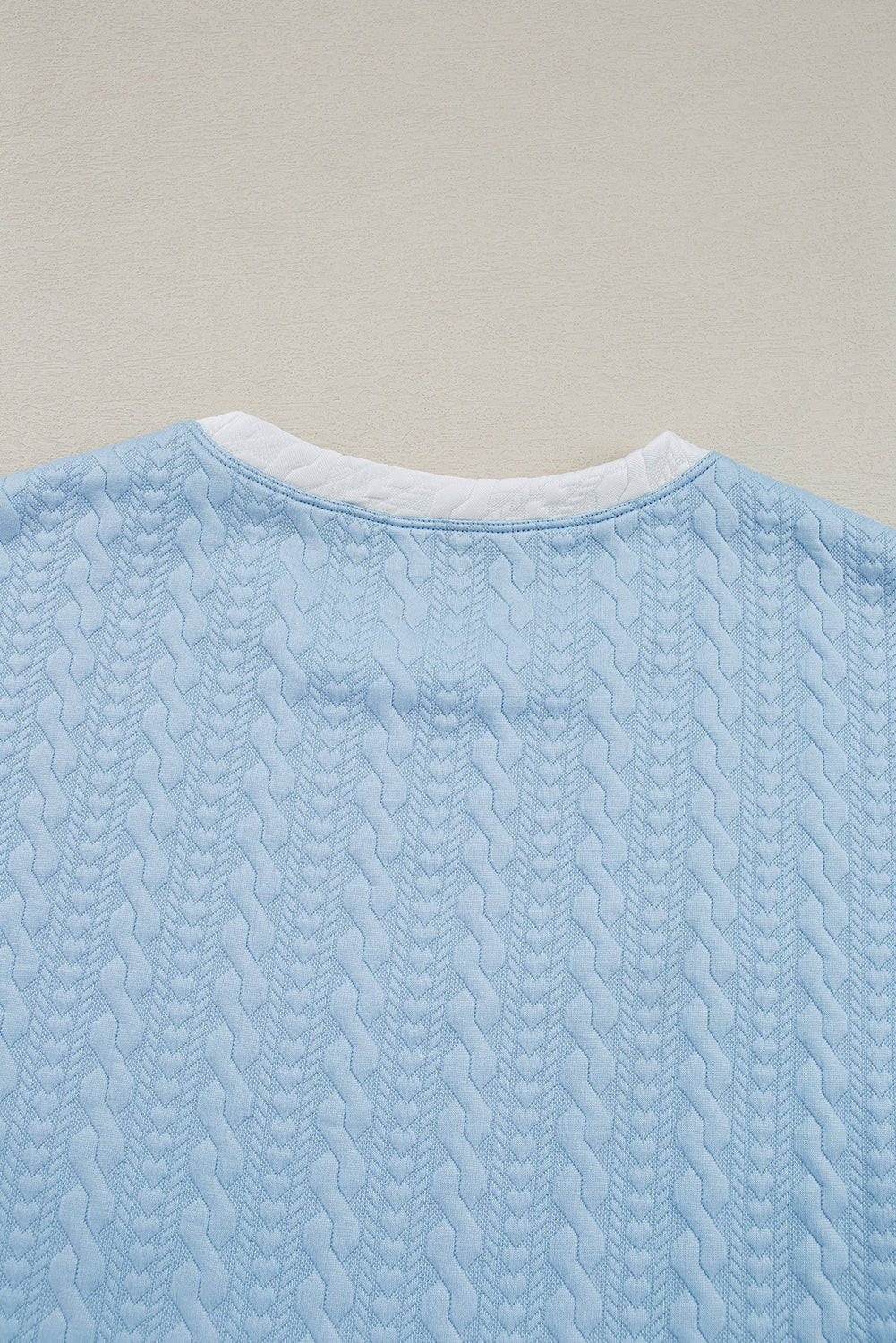 Ensemble débardeur et pantalon taille haute à bordures colorblock texturées bleu Beau