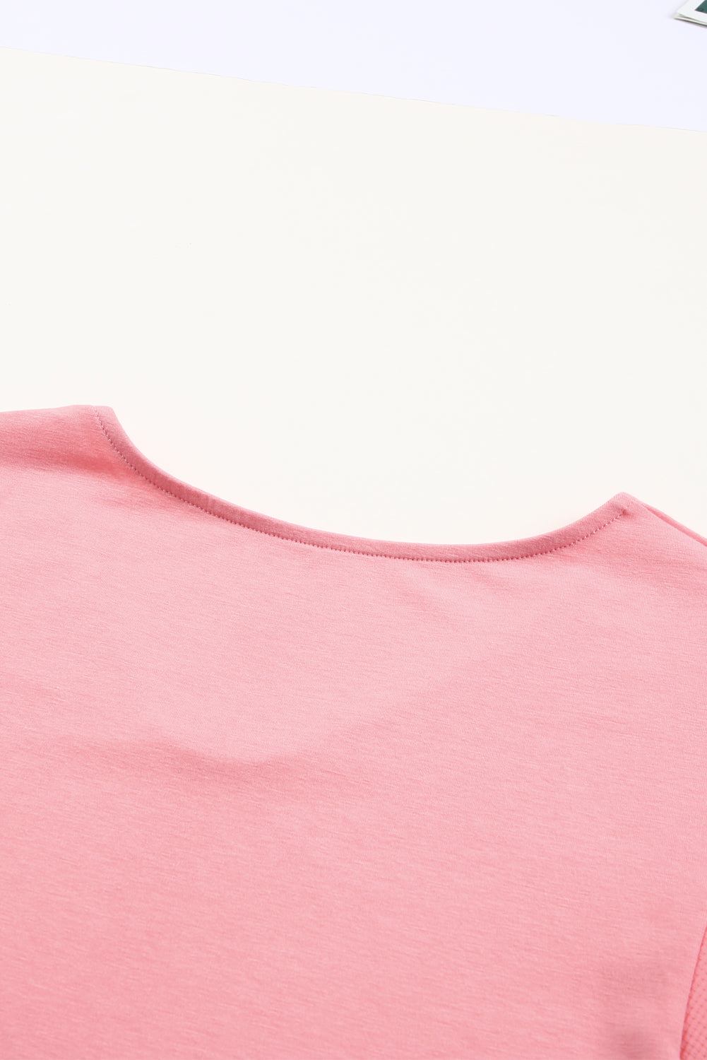 Haut à manches bouffantes et à rayures colorées