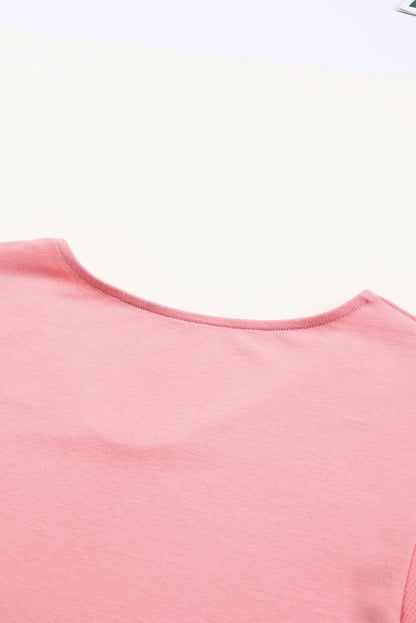 Haut à manches bouffantes et à rayures colorées