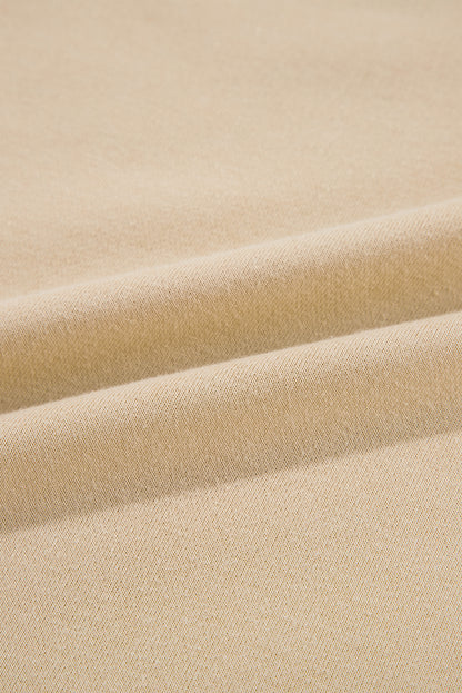 Apricot Color Block Thumbhole Sleeve Drop Shoulder Sweatshirt