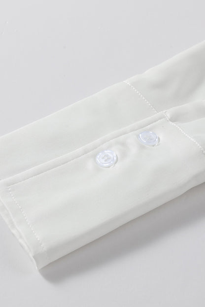 Blusa elegante de manga larga con cuello vuelto negro