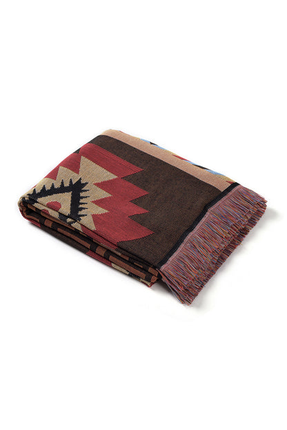 Western Pattern Tasseled Large Blanket