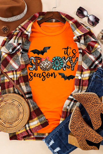 T-shirt à manches courtes avec imprimé graphique « It's Spooky Season »
