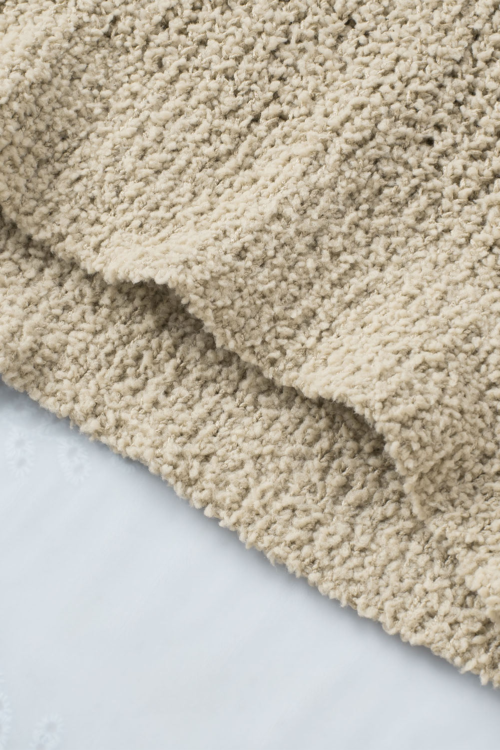 Apricot Cropped V Neck Fuzzy Sweater