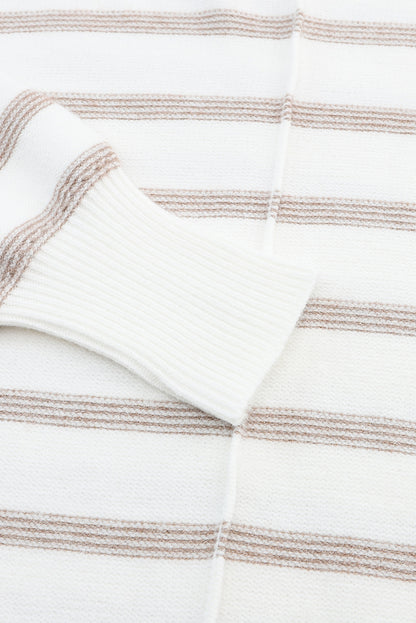 Pull à col bénitier et épaules tombantes à rayures