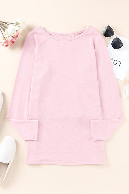 Top tejido de manga larga con espalda abierta