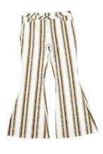 Stripe Plus Size Stripe Print High Waist Bell Bottom Pants