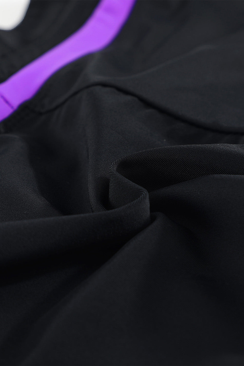 Violet Strap Trim Black Women Swim Boardshort