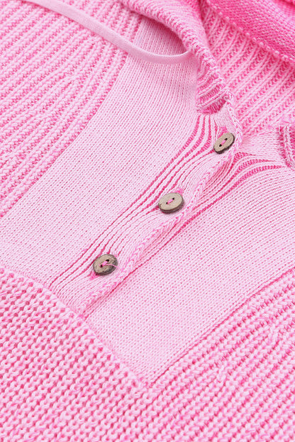 Pull à capuche col V Henley 