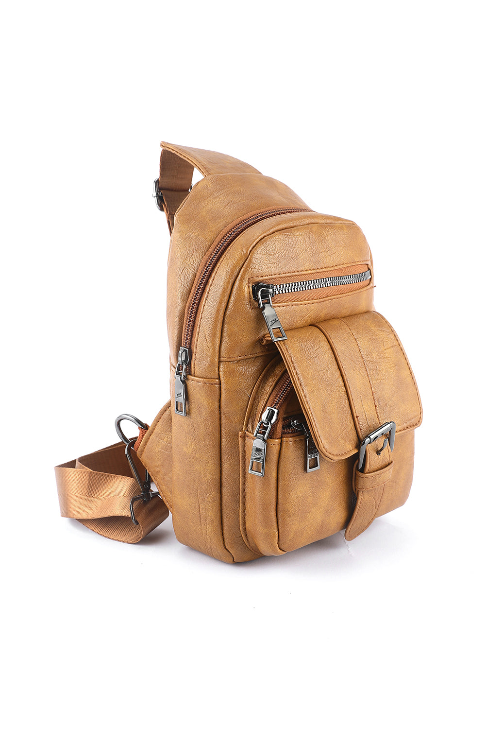 Bolso bandolera con múltiples bolsillos caqui vintage