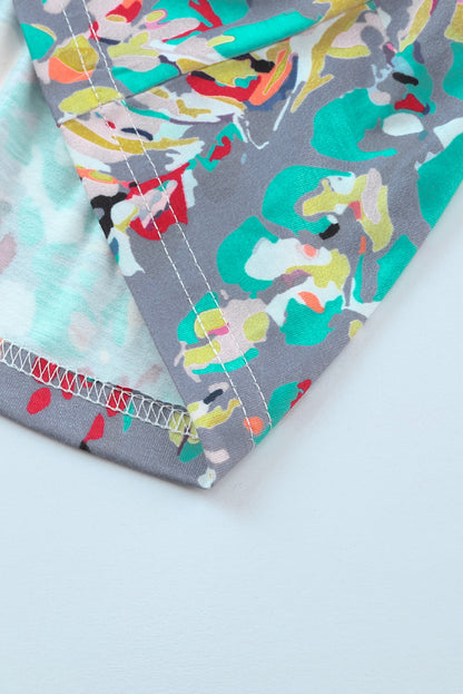 Top babydoll con mangas con volantes y estampado floral