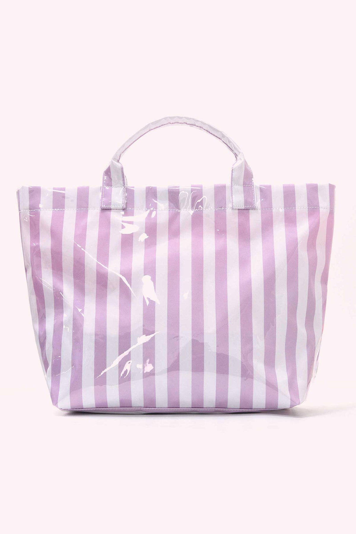 Wisteria Glossy Striped Vinyl Large Tote Bag (Color Varied)