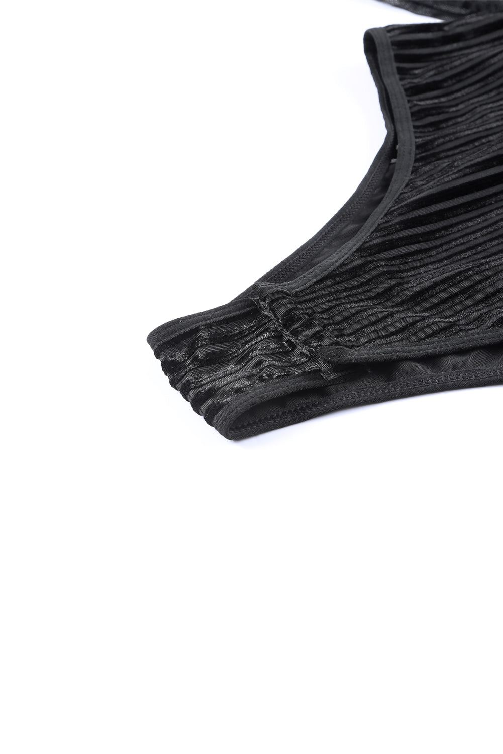 Body en velours côtelé à manches longues et pois transparents