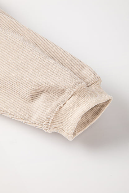 Sweat-shirt oversize en velours côtelé gris fumé