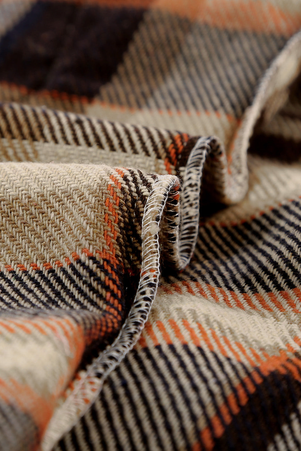 Veste-chemise à poches à imprimé géométrique à carreaux orange