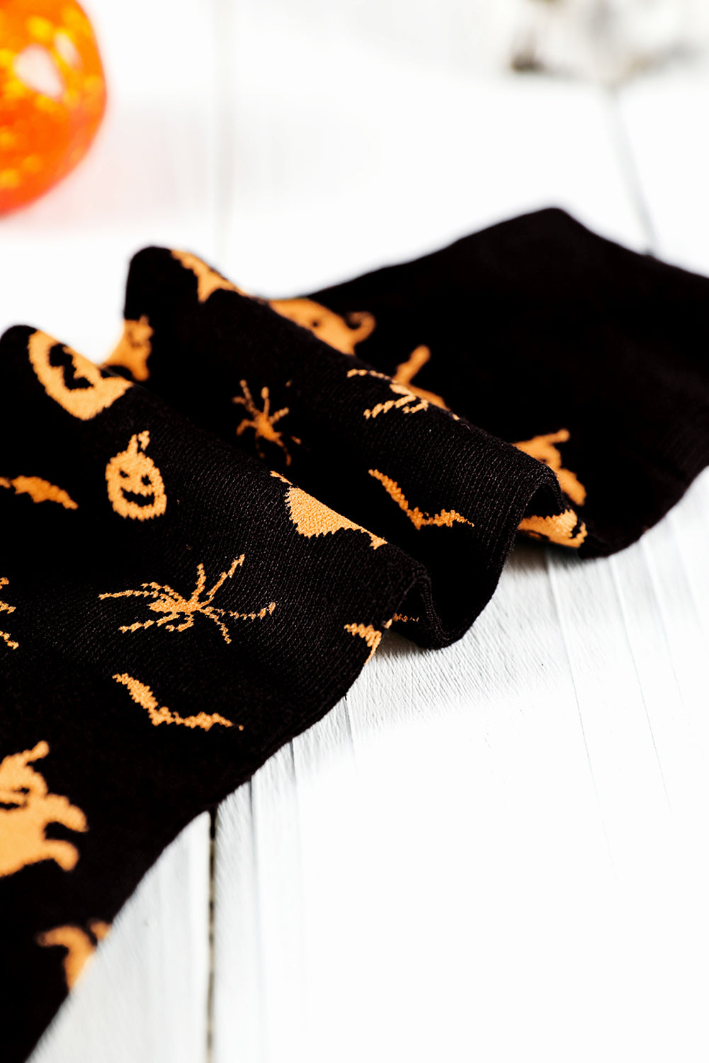 Chaussettes noires à imprimé éléments d'Halloween
