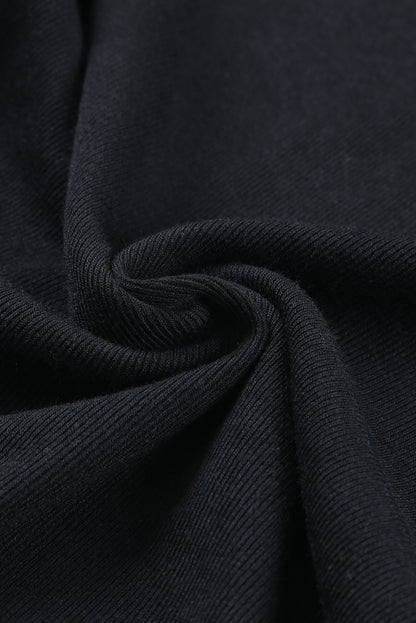 Haut en tricot côtelé à manches volantées et col en U