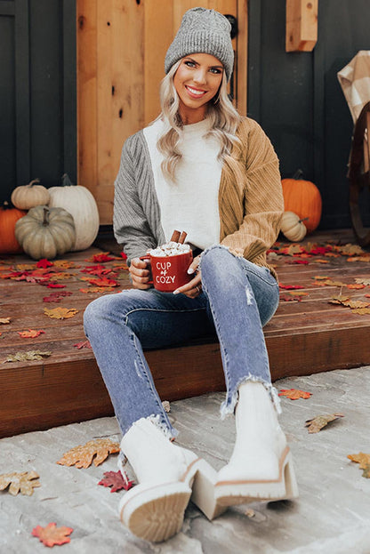 Pull texturé multicolore à épaules tombantes