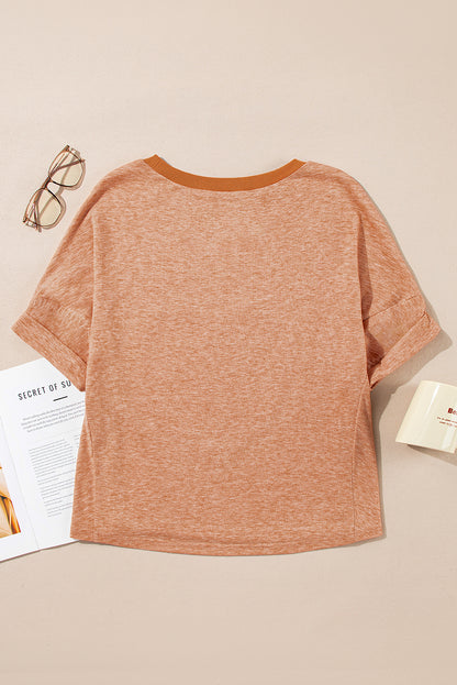 Haut dolman texturé à patch cœur et clous dorés du désert