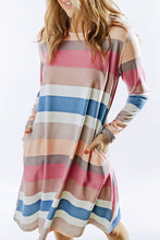 Rainbow Long Sleeve Stripes Mini Dress