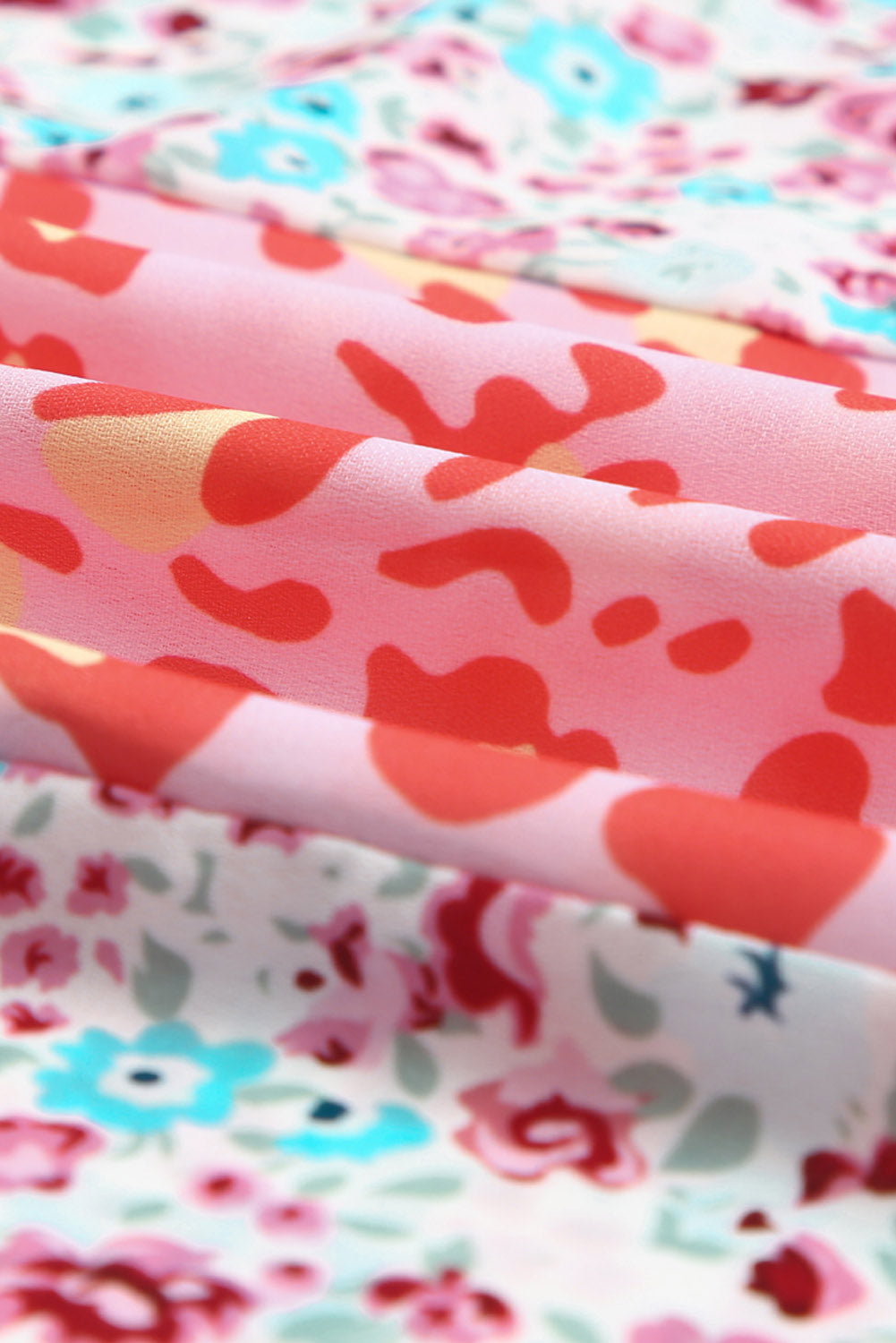 Haut cape multicolore à imprimé animal et floral