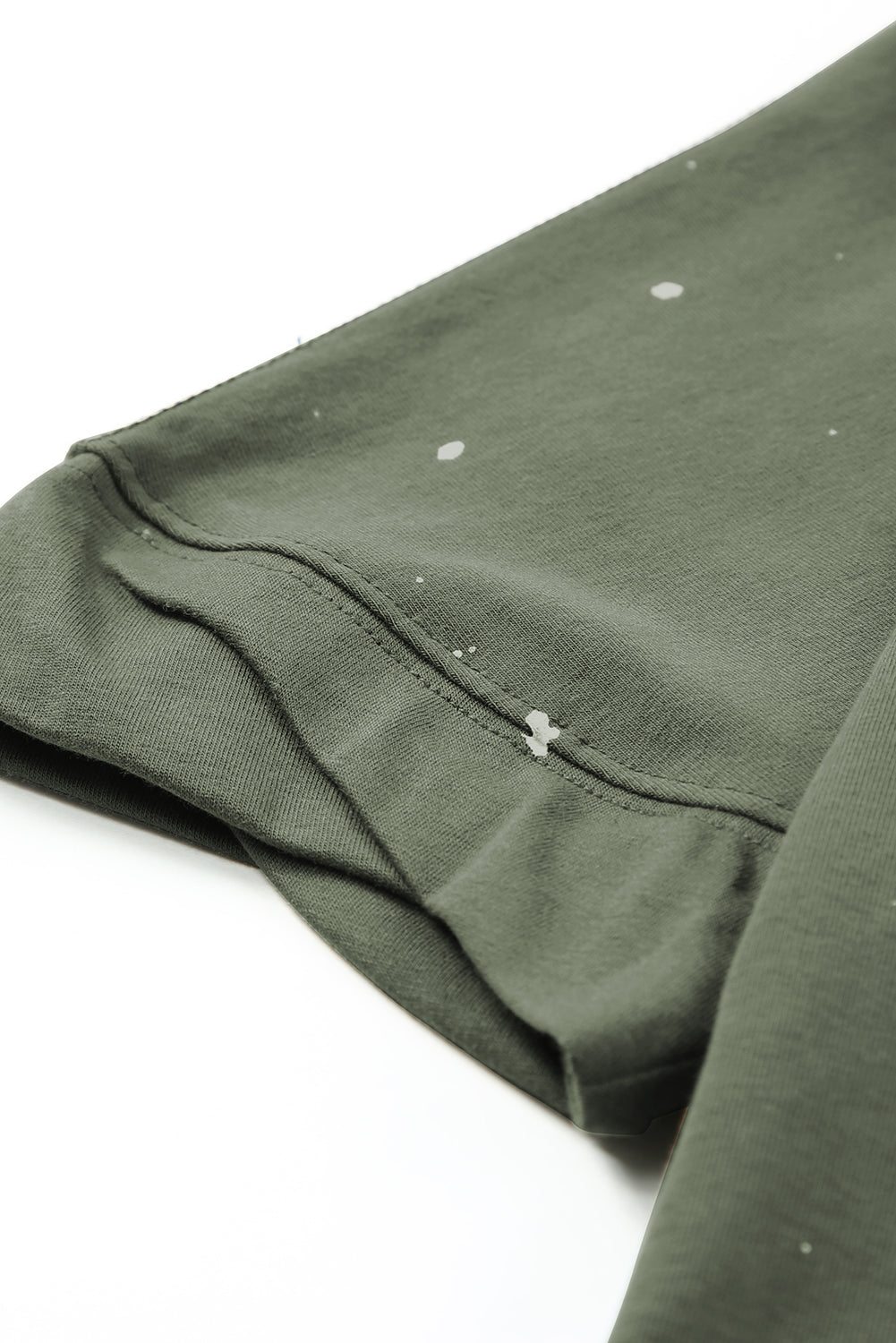 Haut à manches courtes et ourlet asymétrique délavé et vieilli