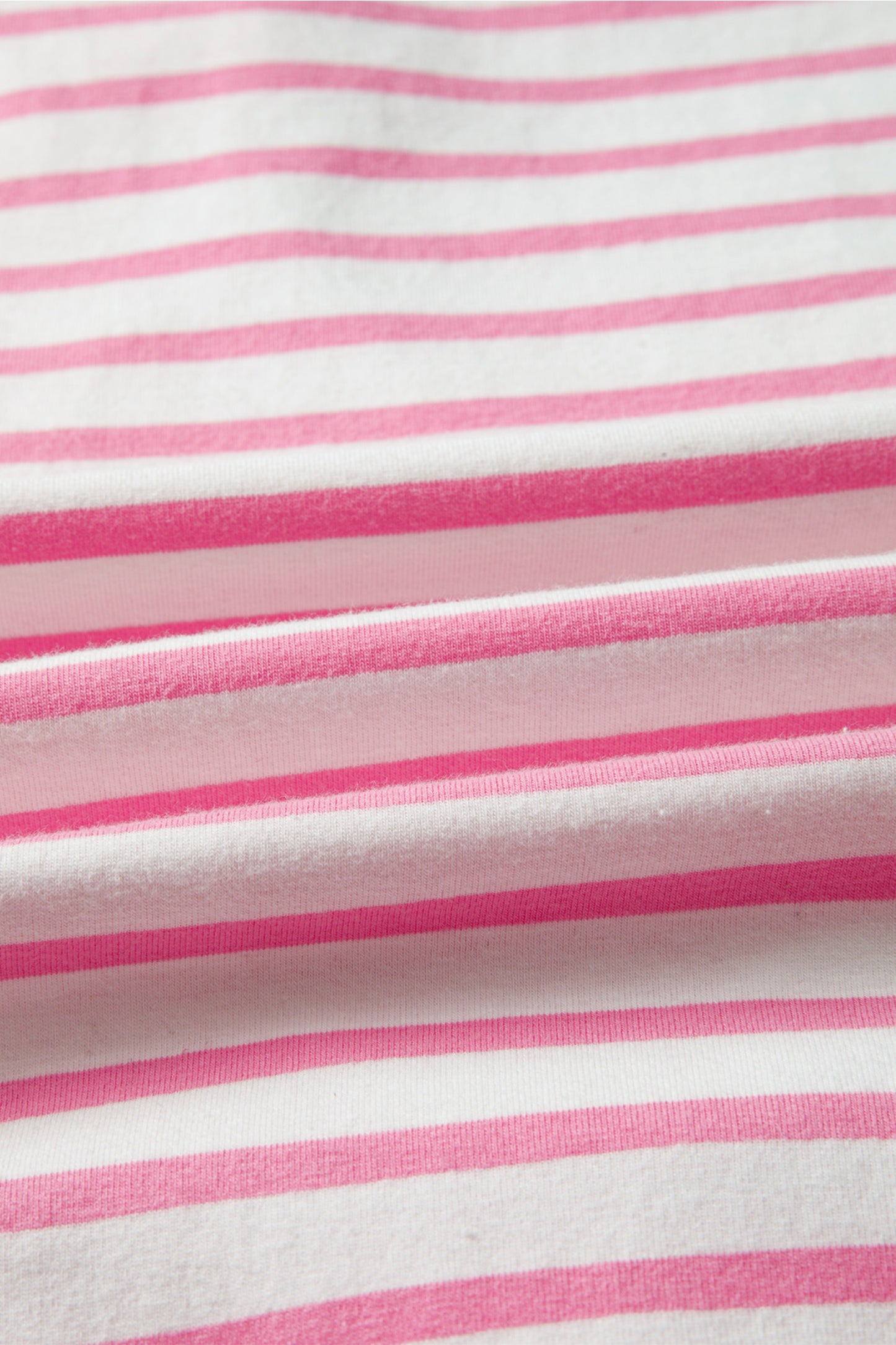 Pink Stripe Half Placket High Low Short Sleeve Top