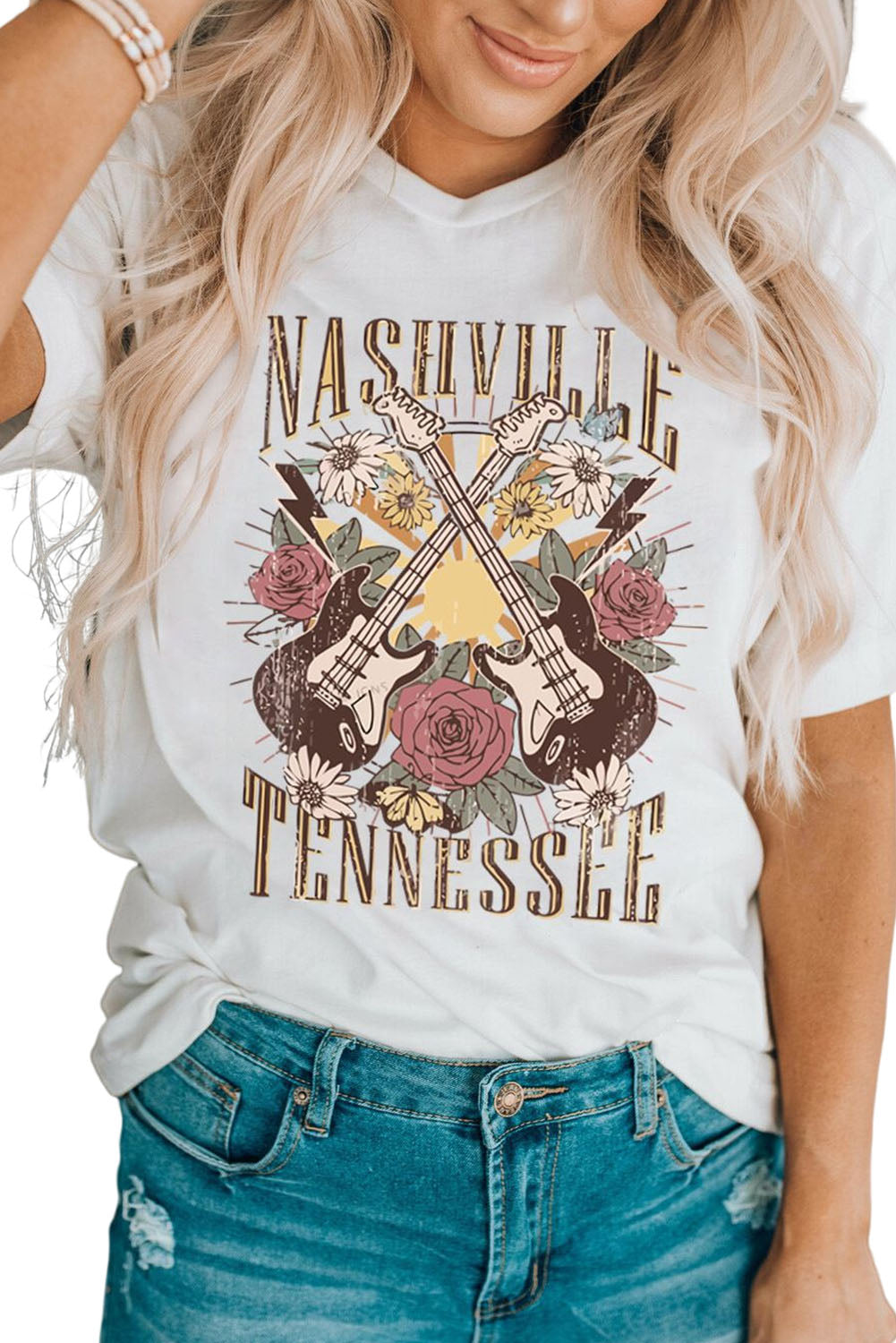 T-shirt à manches retroussées HONEY Bunny Graphic