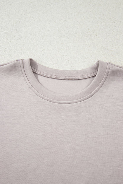 Jet Stream Solid Color Drop Shoulder Pullover Drawstring Mini Skirt 2pcs Outfit