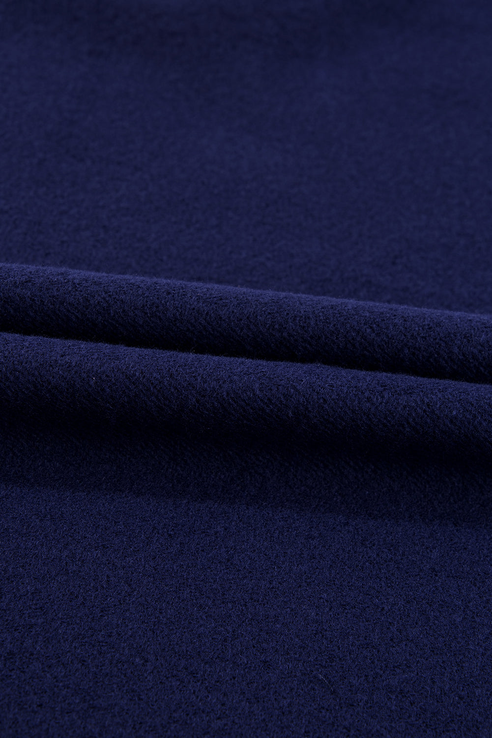 Navy Blue Solid Fleece Lined Drop Shoulder High Low Sweatshirt