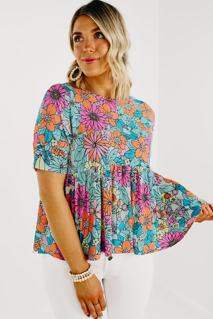 Débardeur sans manches à imprimé floral multicolore 