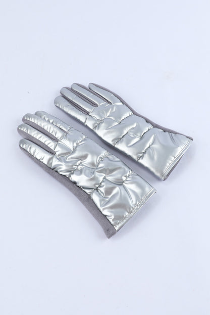 Gray Shiny Touch Screen Cycling Gloves