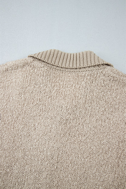 Cardigan boutonné à col montant et épaules tombantes avec poche Jet Stream