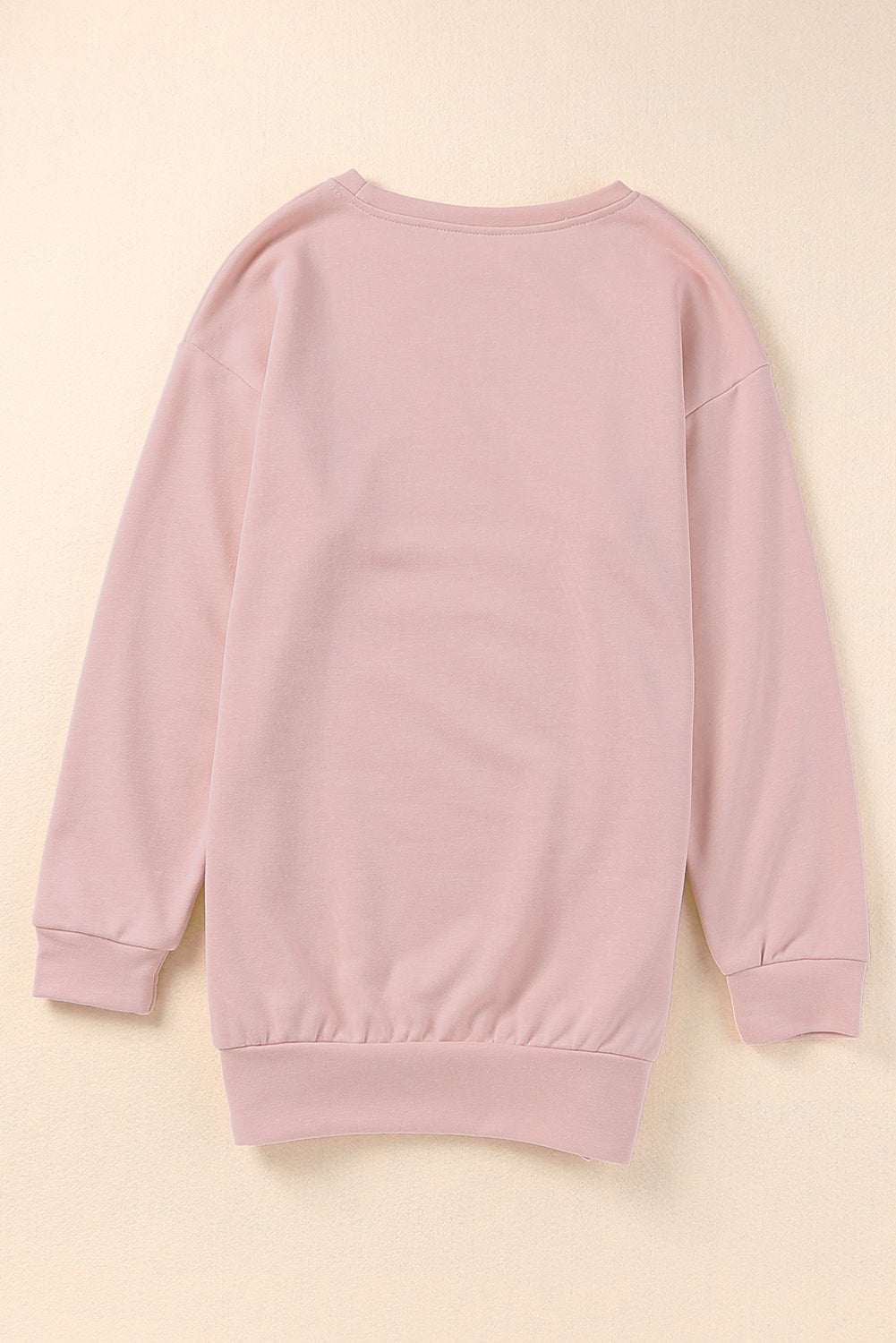Crew Neck Slit Buttons Sweatshirt