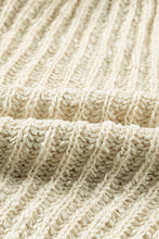 Beige V Neck Loose Knit Sweater