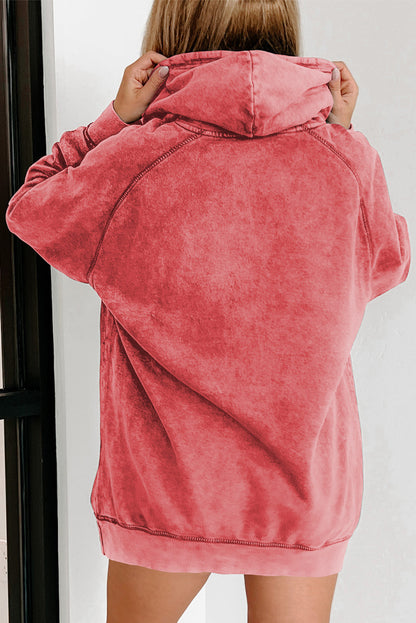 Sweat à capuche gris délavé avec cordon de serrage et poche kangourou