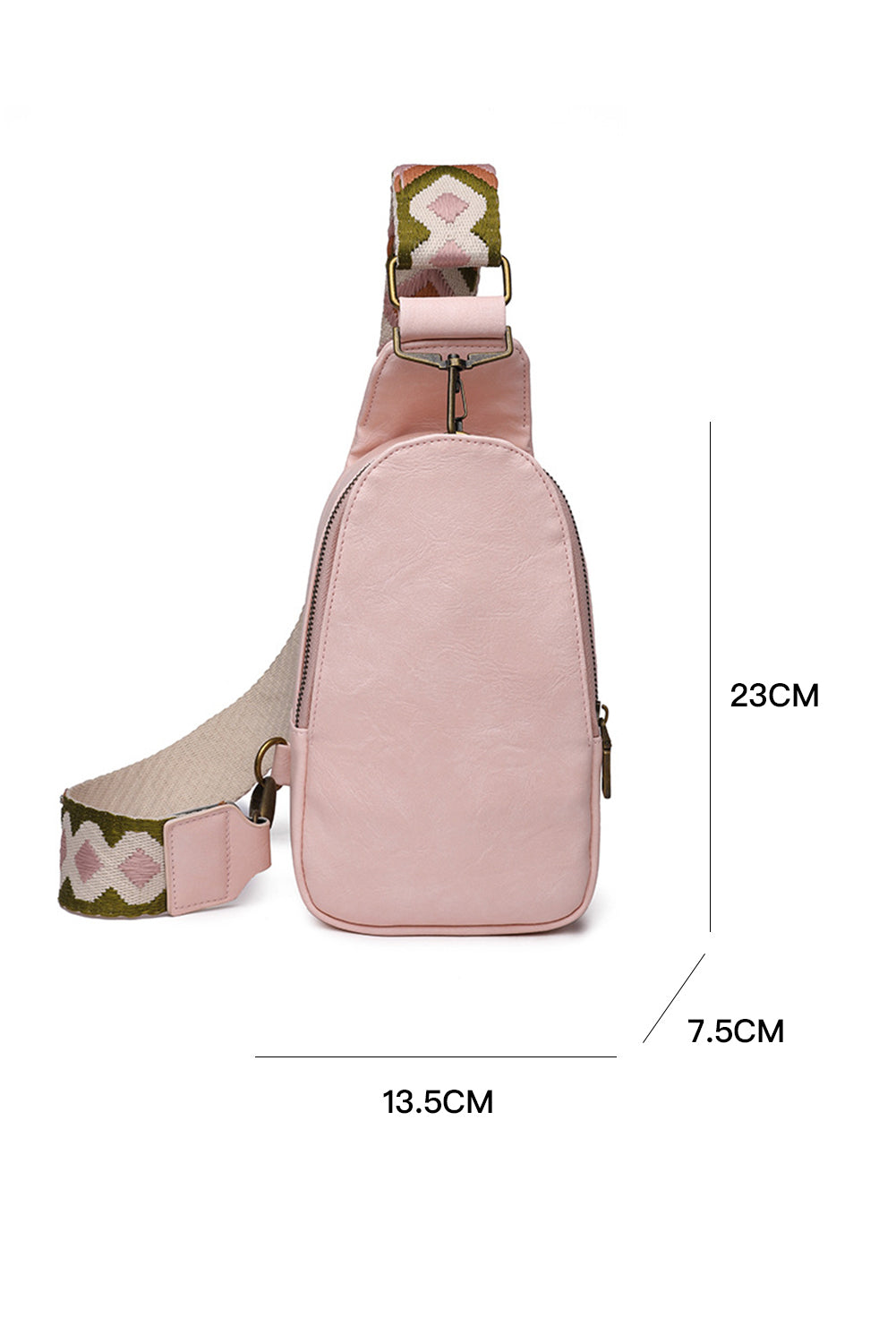 Bolso bandolera de piel sintética con cremallera