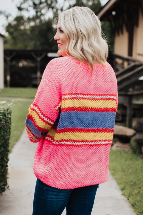 Plus Size Stripe Oversized Sweater