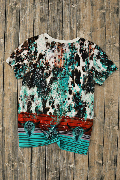 Blank Apparel - T-shirt graphique vierge à imprimé western vert délavé