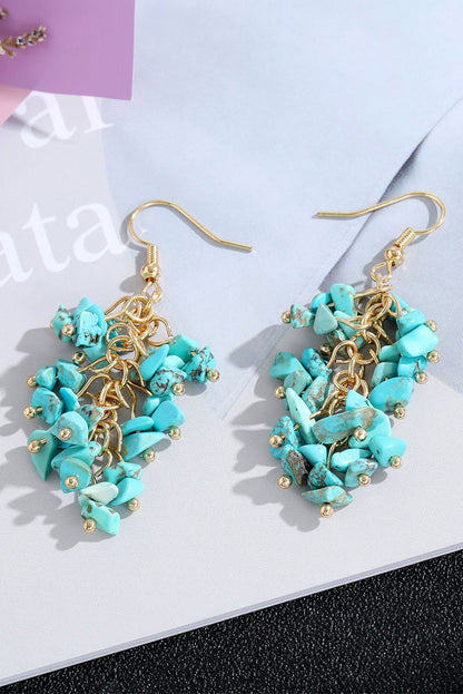 Turquoise Cluster Drop Earrings