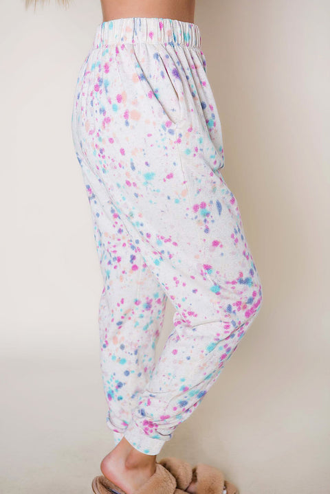 Tie-dye Long Sleeve Crop Pullover and Joggers Lounge Set