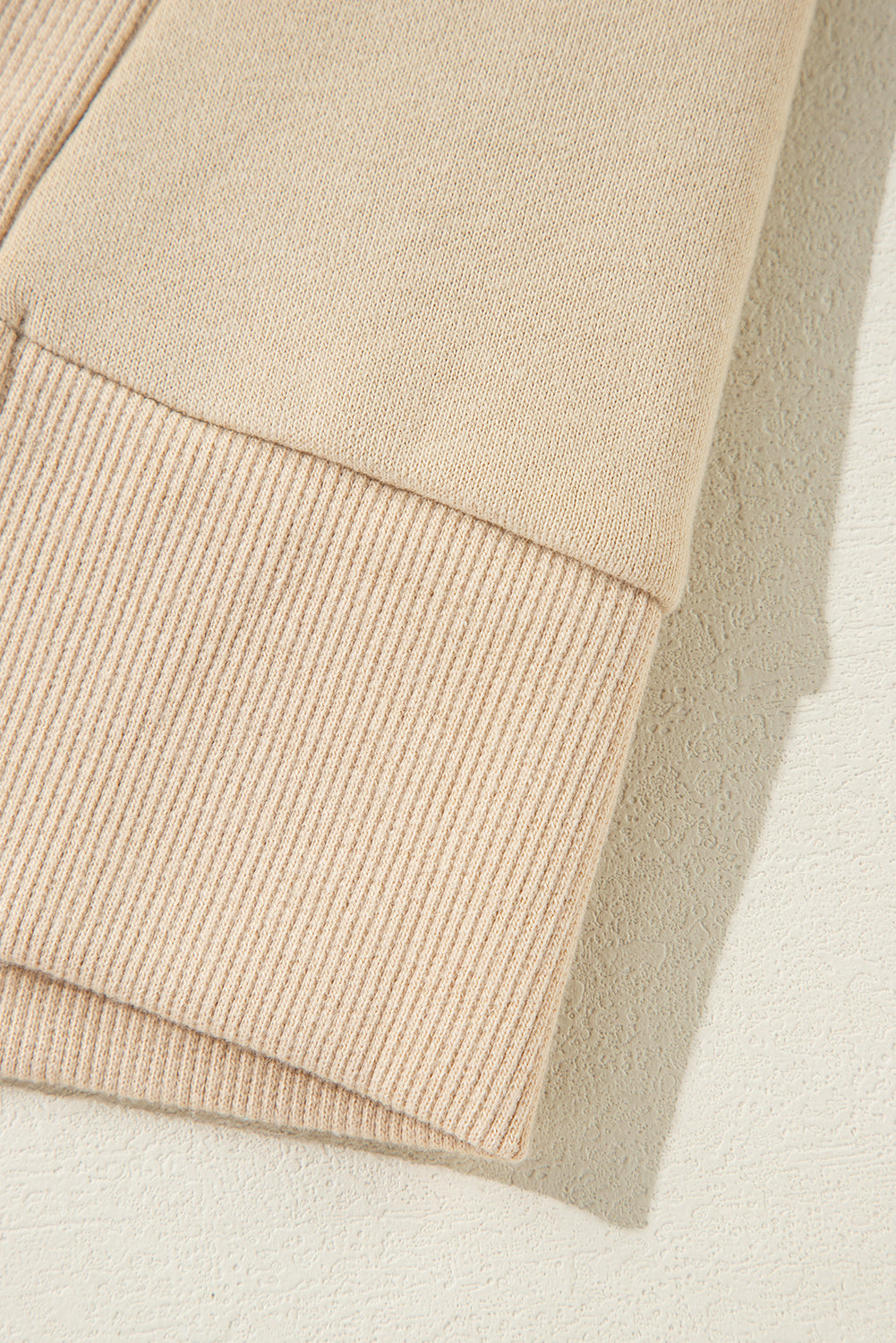 Apricot Solid Fleece Lined Drop Shoulder High Low Sweatshirt