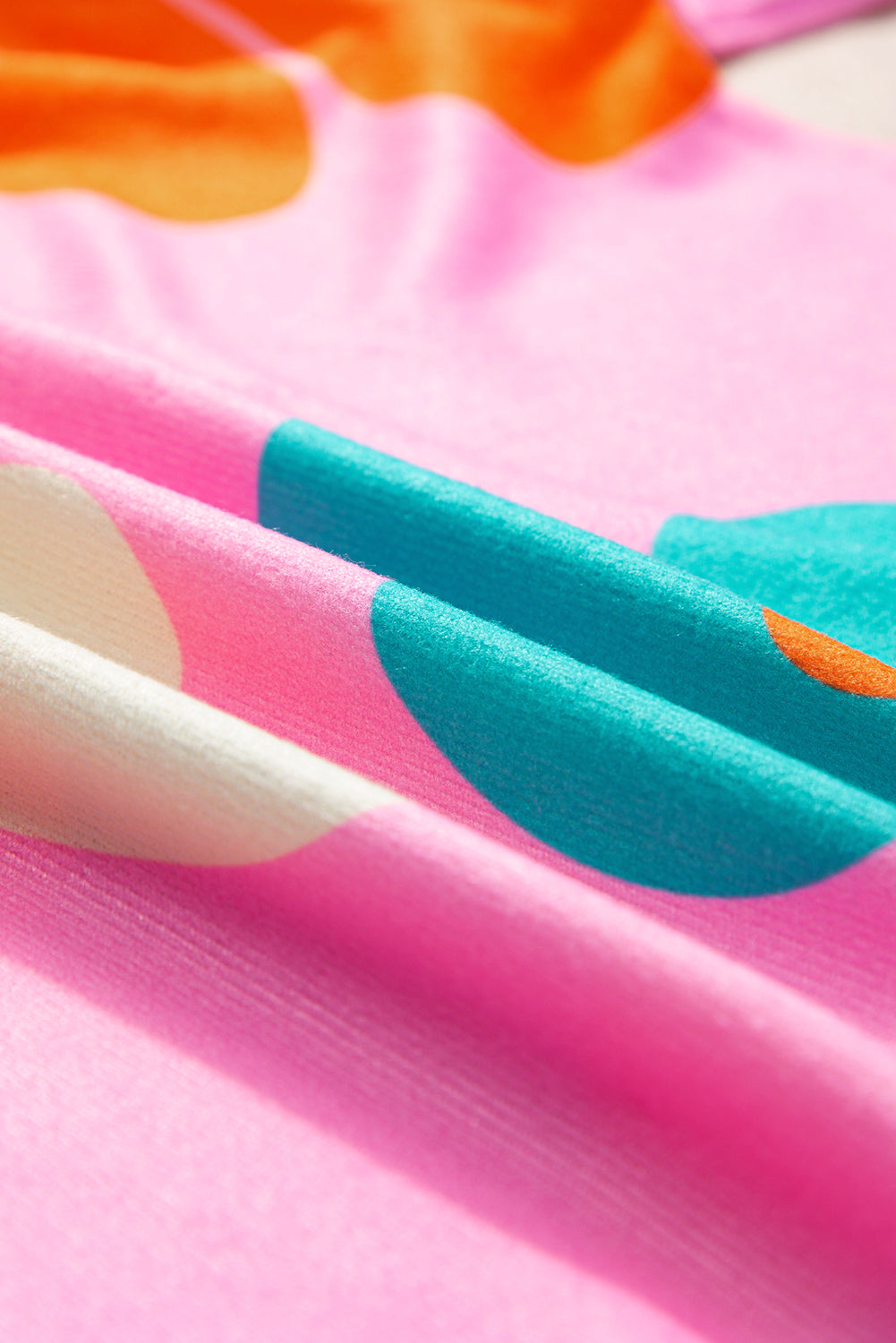 Haut à manches courtes et imprimé floral rose