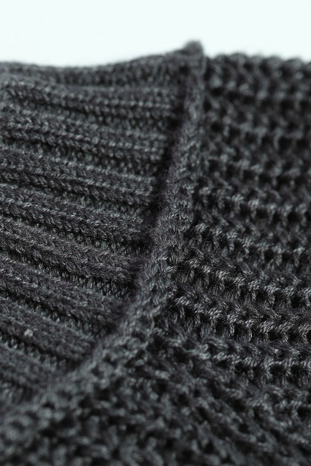 Suéter de punto acanalado con hombros descubiertos y cinturón cruzado sin espalda para mujer, informal, holgado, de manga larga, Color sólido, para invierno