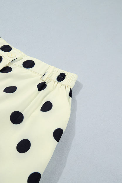 Black Polka Dot Ankle Length Harem Pants