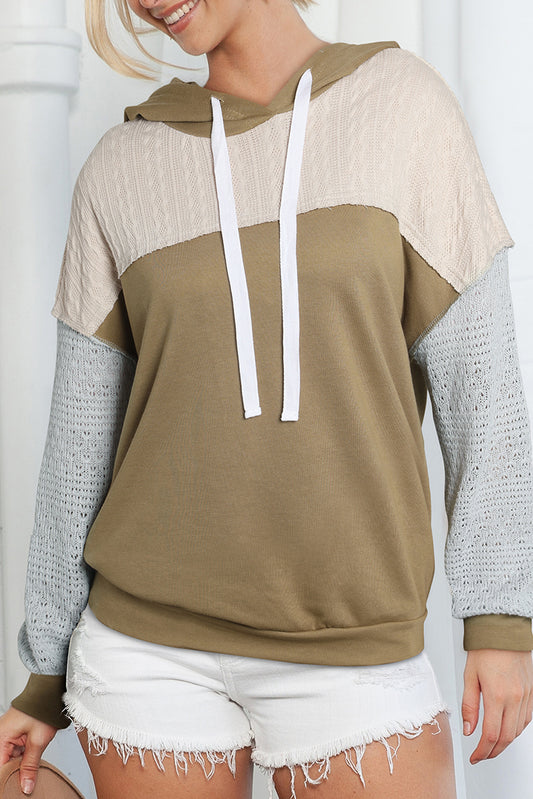 Sweat à capuche patchwork gris colorblock 