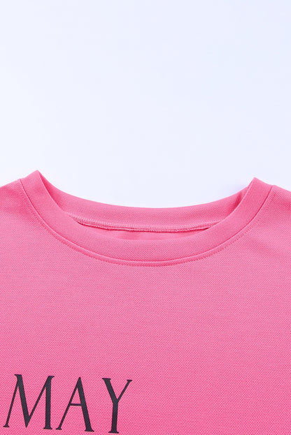 Puede contener vino Sudadera con cuello redondo y talla grande 