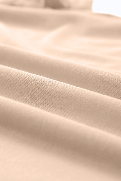 T-shirt à col rond uni décontracté kaki